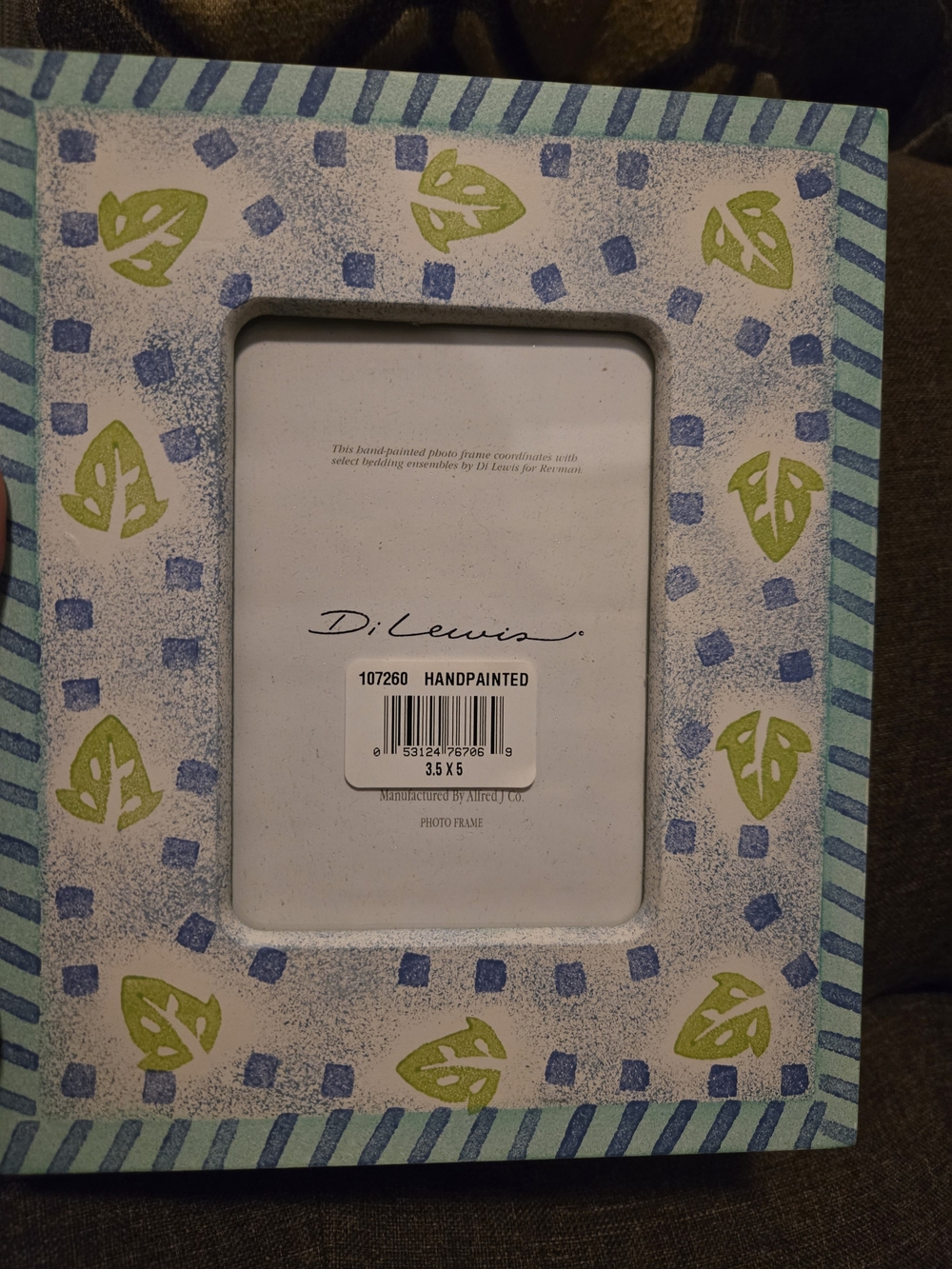 Handpainted 3.5×5" Green & Blue Decorative Photo Frames (6 Pack)